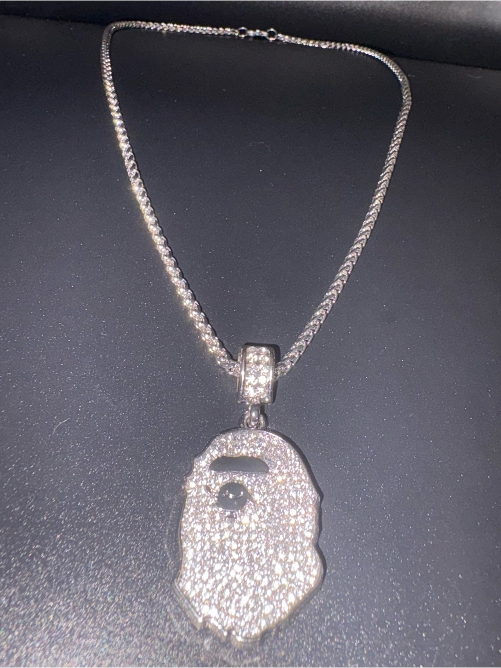 Silver Bape Franco Link Necklace 22in